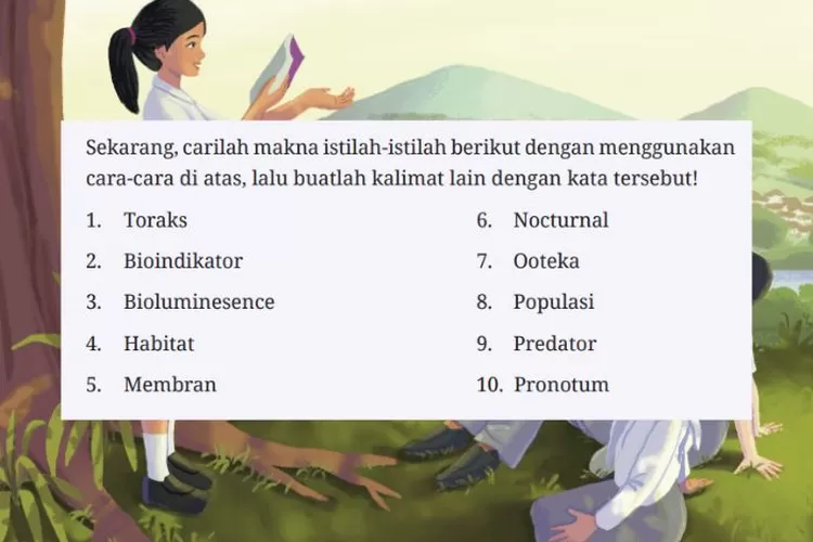 Bahasa Indonesia kelas 10 halaman 18 Kurikulum Merdeka: Makna istilah dan membuat kalimat baru