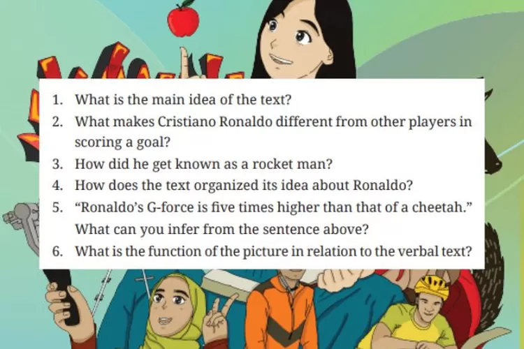 Bahasa Inggris kelas 10 halaman 12 13 Chapter 1 Task 3 Bagian B Kurikulum Merdeka: The main idea of the text Cristiano Ronaldo