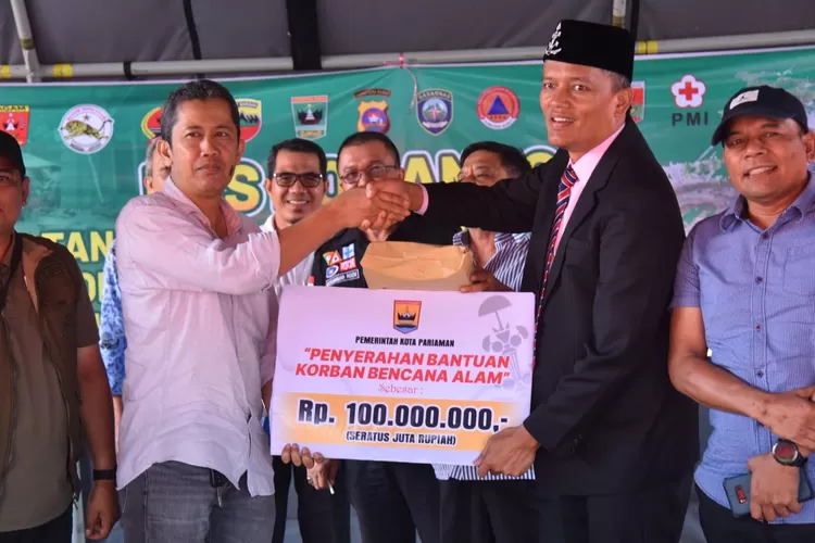 Pemerintah Kota Pariaman Serahkan Bantuan Uang Tunai Rp100 Juta ke Kabupaten Agam (Kominfo Kota Pariaman)