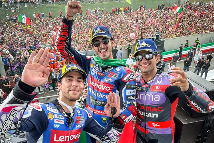 Para pembalap yang menguasai podium balapan utama MotoGP Italia 2024 (MotoGP)