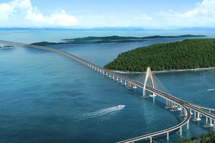 Ilustrasi pembangunan jembatan terpanjang di Indonesia yang akan menggemparkan ASEAN. Provinsi Riau dan Kepulauan Riau sama-sama sedang mengupayakan realisasi pembangunan jembatan terpanjang dalam waktu dekat. (Dok: BIMP EAGA)