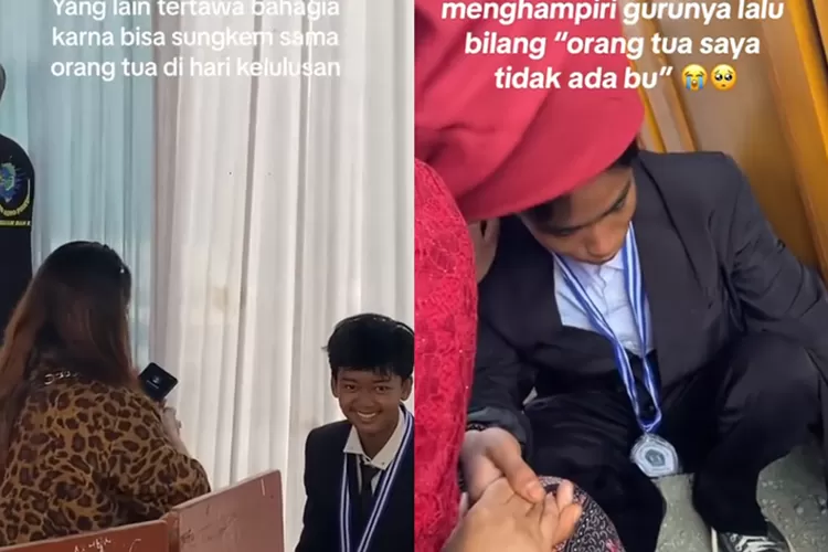 Momen seorang siswa menghampiri guru karena orang tuanya sudah tidak ada (Instagram @jakarta.keras)