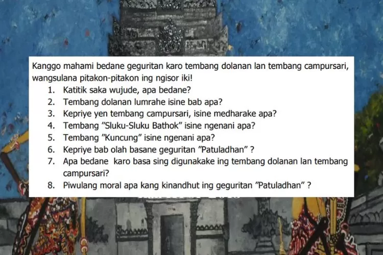 Bahasa Jawa kelas 11 Wulangan 1 halaman 5 Sastri Basa: Bedane geguritan karo tembang dolanan lan tembang campursari