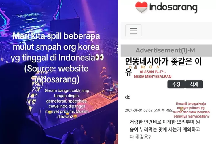 Warga Korea Selatan di Forum Indosarang Diduga Menulis Hinaan ke Warga Indonesia (Instagram @awreceh.id)