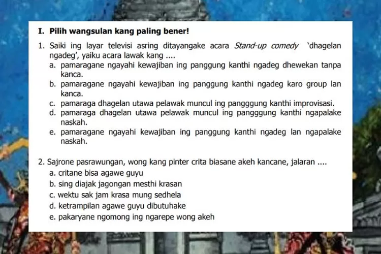 Bahasa Jawa kelas 12 halaman 56-59 Gladhen Wulangan 3 Sastri Basa: Guyon Maton, Teks Anekdot, Karya Nonfiksi