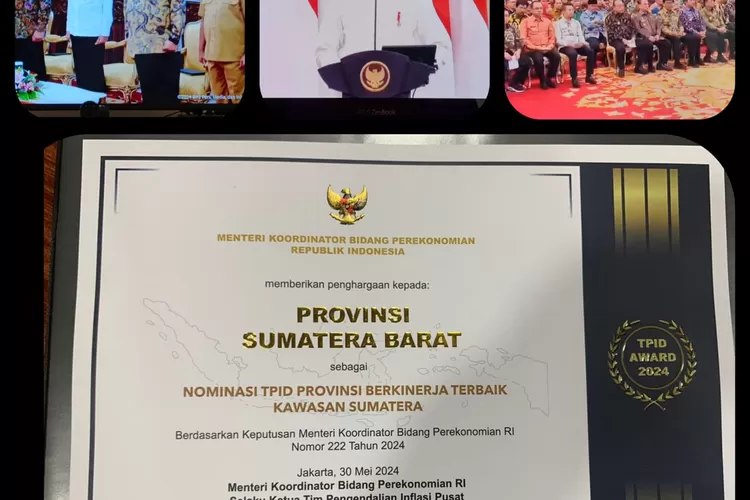 Provinsi Sumbar Berhasil Terpilih Sebagai Nominasi TPID Berkinerja Terbaik Kawasan Sumatera (Humas Pemprov Sumbar )
