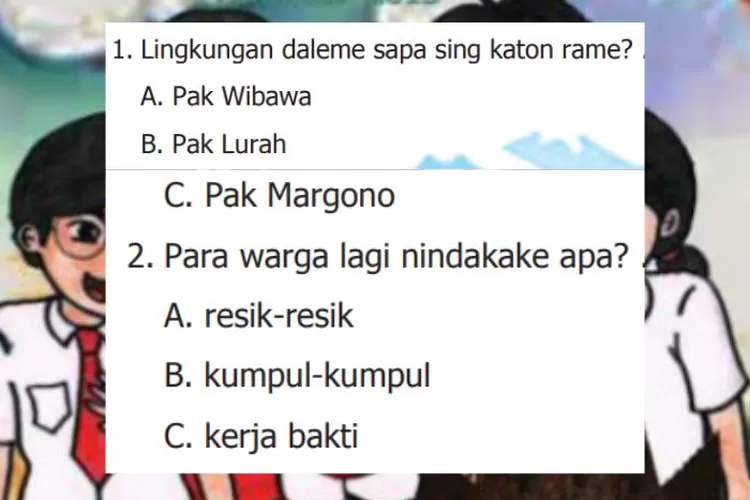 Gladhen Wulangan 1 Bahasa Jawa kelas 2 halaman 23-28 Tantri Basa: Urip Rukun, bunyi bahasa daerah