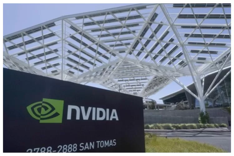 Gedung perkantoran Nvidia ditampilkan di Santa Clara, California.