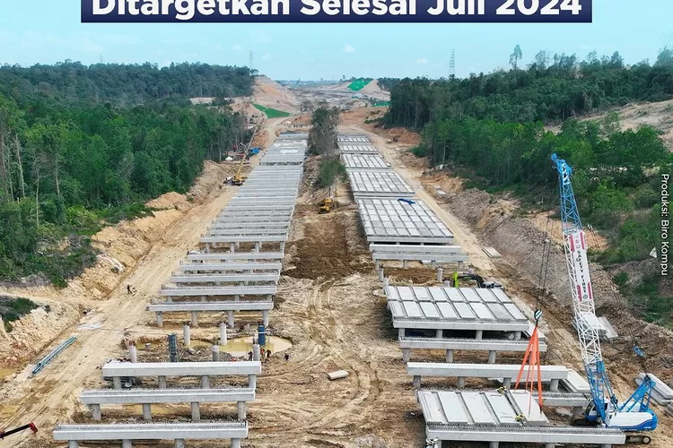Pembangunan jalan tol terbaru di Kalimantan Timur ini akan rampung pada desember 2024. Nantinya jalan penghubung ini dapat mengkoneksikan Balikpapan dan IKN hanya dalam 45 menit saja. (Dok: Kemenpupr)