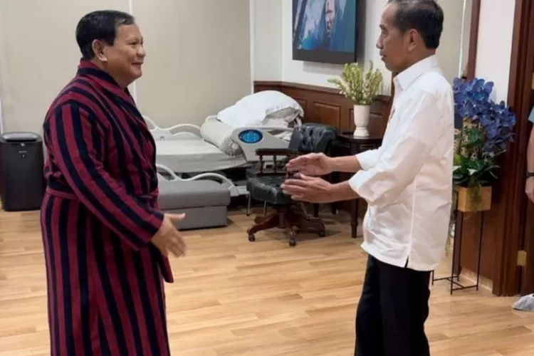 Jokowi Menjenguk Prabowo Subianto Usai Berhasil Jalani Operasi Cedera Kaki di RSPPN Sudirman pada Minggu, 30 Juni 2024. (Instagram/@prabowo)