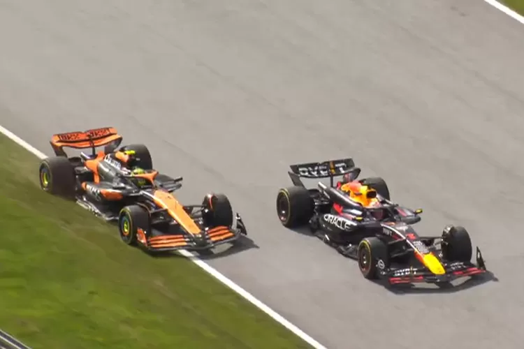 Max Verstappen dan Lando Norris dalam balapan utama F1 GP Austria 2024 (Formula 1)