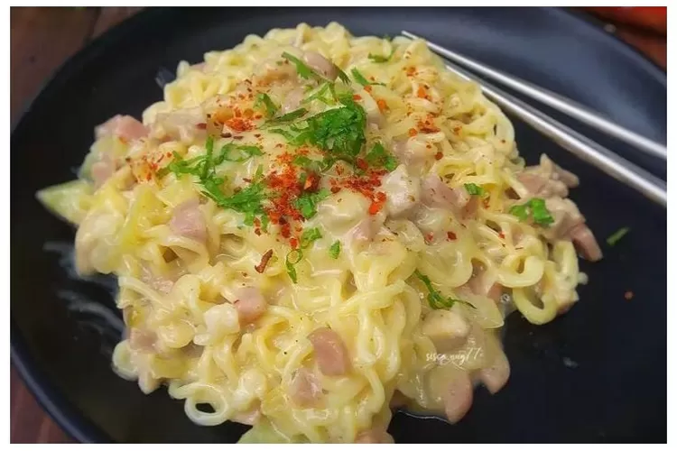 Resep Buat Kreasi Mie Instan Carbonara Nikmati Cita Rasa Italia Yang