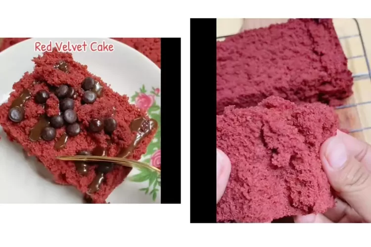Kue red velvet mudah dibuat di rumah (Foto: Gorajuara/ Kolase tangkap layar TikTok @hestishome)