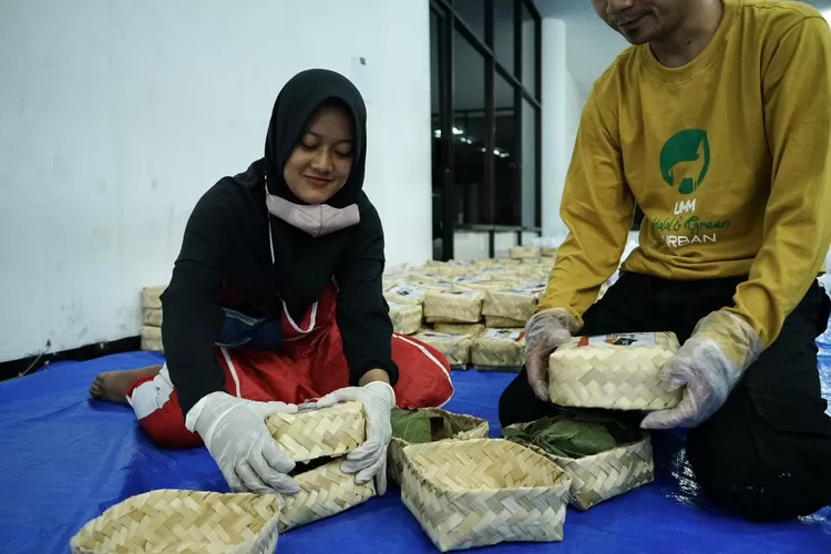 UMM gunakan daun singkong untuk bungkus daging kurban Idul Adha, mendukung kelestarian lingkungan dan kesehatan daging kurban. (UMM / GoraJuara.com)