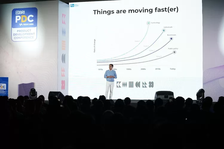 Bank Rakyat Indonesia (BRI) menampilkan perjalanan transformasi digital di PDC 2024, memajukan inovasi AI dan platform perbankan digital masa depan. (BRI  / GoraJuara.com)