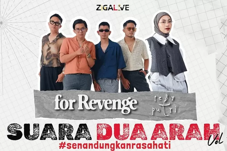 "Jangan lewatkan Suara Dua Arah Vol.1 di Bekasi! Nikmati penampilan FOR REVENGE &amp; Feby Putri. Tiket mulai dari IDR 175.000, beli sekarang! ( Instagram @suaraduarah / GoraJuara.com)