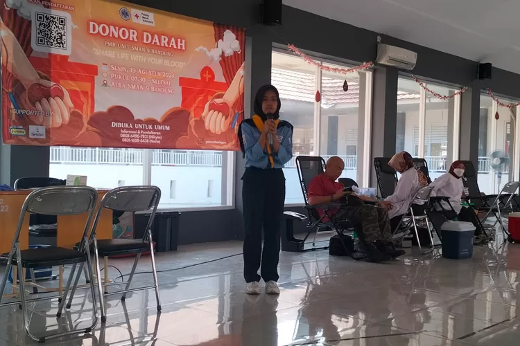 HUT RI SMAN 9 di Isi Donor Darah (GoraJuara.com/dok AKSI)