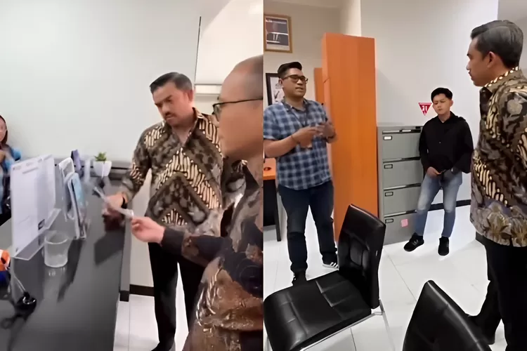 Menteri UMKM Maman Abdurrahman melakukan sidak ke kantor BRI yang berada di Semarang, Jawa Tengah (Foto: Gorajuara/ Kolase Threads @aulia_putri_najwa)