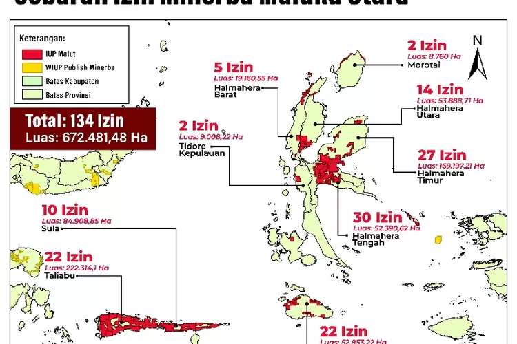 Laporan JATAM ungkap tumpang tindih izin, konflik korporasi, dan kriminalisasi warga dalam carut-marut tambang nikel Maluku Utara.