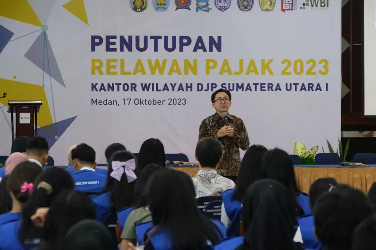 Kepala Kanwil DJP Sumut I memberikan sambutan (Realitasonline.id/Hz)