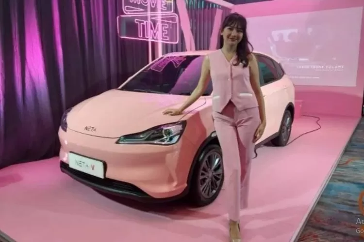 Neta V dengan tampilan berwarna pink sakura (Realitasonline.id/int)