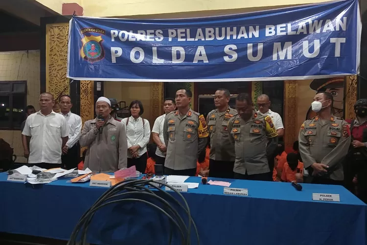 Polres Pelabuhan Belawan gelar temu pers terkait pengungkapan berbagai kasus kejahatan dan peredaran narkoba (Realitasonline.id/dok)