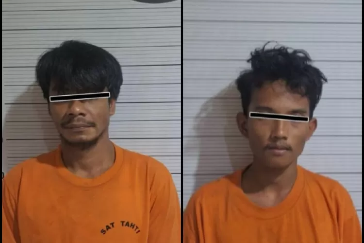 PENGEDAR NARKOBA: Dua tersangka pengedar narkoba jenis sabu masing-masing berinisial AR dan DP diamankan di Mako Satres Narkoba Polrestabes Medan, Jumat (3/11/2023). (Realitasonline.id/Polrestabes)