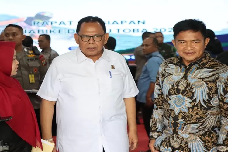 Ketua DPRD Sumut Baskami Ginting saat bersama Pj Gubernur Sumut Hassanudin (Realitasonline.id/mis)