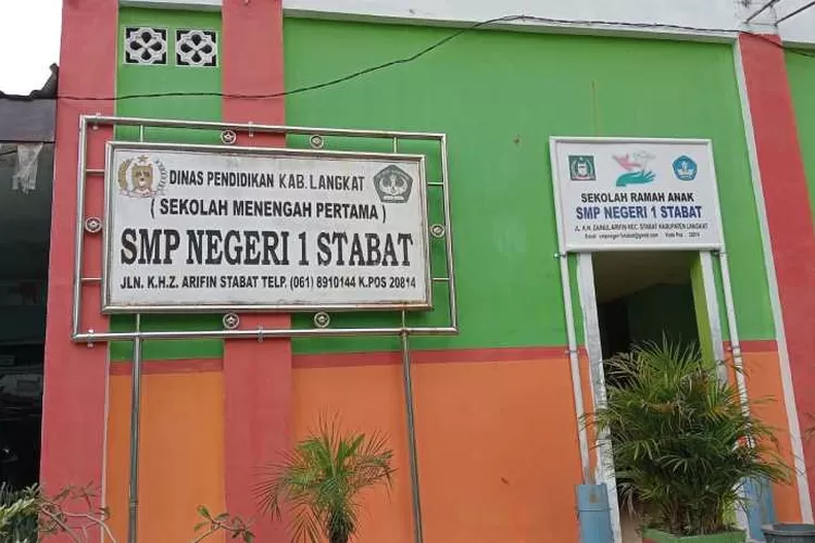 Sekolah SMPN I di jln.K.H.Z Arifin Stabat Kabupaten Langkat.   (Realitas online.id/MA)