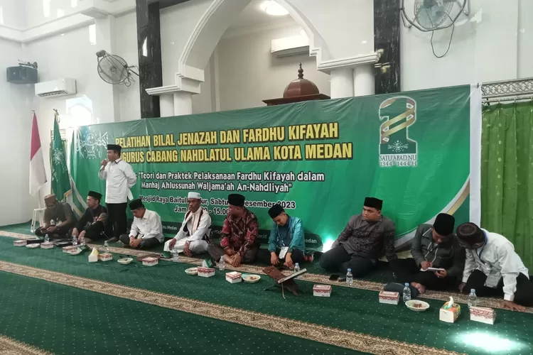  Kegiatan Pelatihan Bilal Mayit Bagi Pengurus BKM di Kota Medan, berlangsung di Masjid Raya Baithul Ghafur Jalan Perjuangan Medan oleh PCNU Kota Medan. (Realitasonline.id/dok)