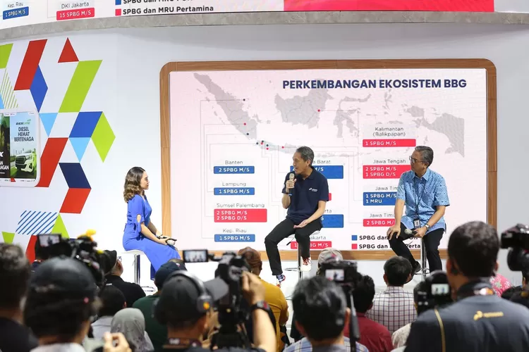 Muhammad Hardiansyah, Direktur Utama Gagas dalam talkshow BBG Sebagai Alternatif Energi Transisi di IIMS 2024, Jumat (23/2/2024).