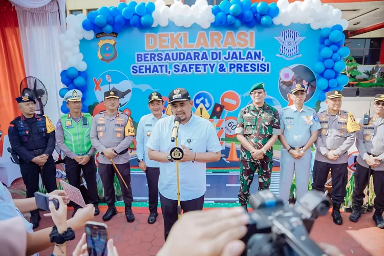 Walikota Bobby Nasution hadiri Apel Gelar Pasukan Operasi Keselamatan Toba 2024 di Mapolda Sumut, Rabu (13/3/2024).