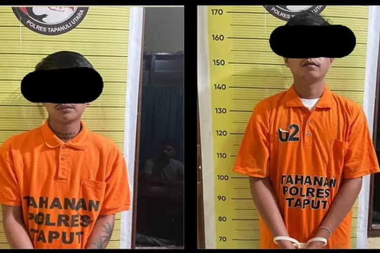 Dua pemuda ini jadi tersangka ditahan di Polres Taput (Realitasonline.id/MN)