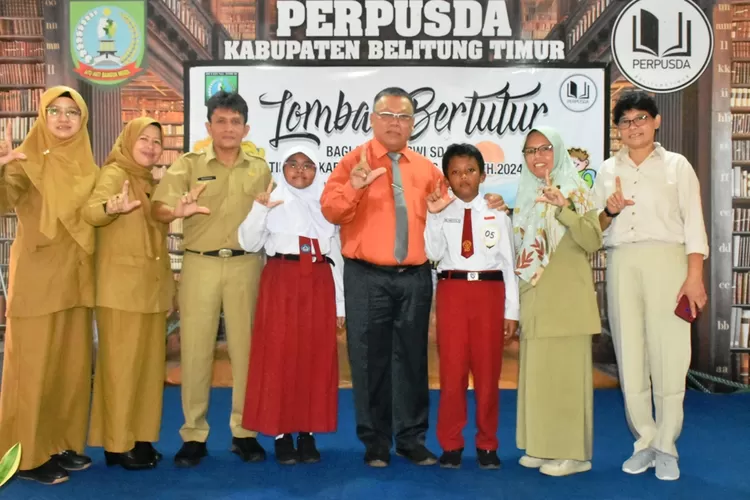 Dinas perpustakaan dan kearsipan Kabupaten Belitung Timur menggelar lomba bertutur tingkat Kabupaten tahun 2024