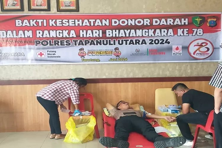 Donor Darah di Polres Taput dalam rangka HUT Bhayangkara tahun 2024 (Realitasonline.id/Dok)