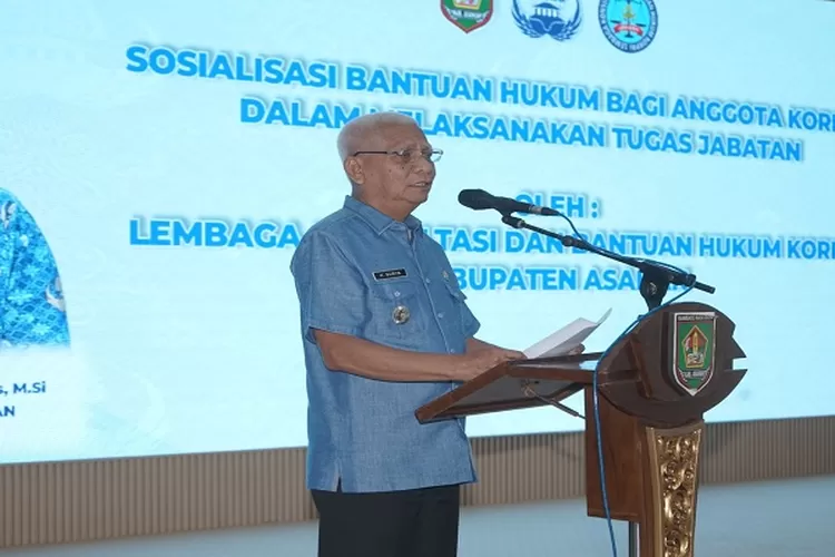 Bupati Asahan saat menyampaikan pidatonya di sosialisasi KORPRI (Realitasonline.id]Dok)