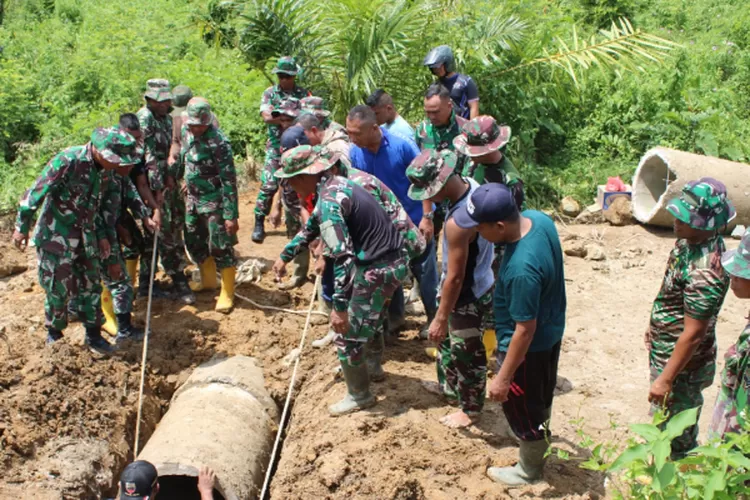Pengerjaan gorong gorong penghubung jalan Rindung-Jalan Sukamulia dikebut dan hampir selesai (Realitasonline.id/ RH)