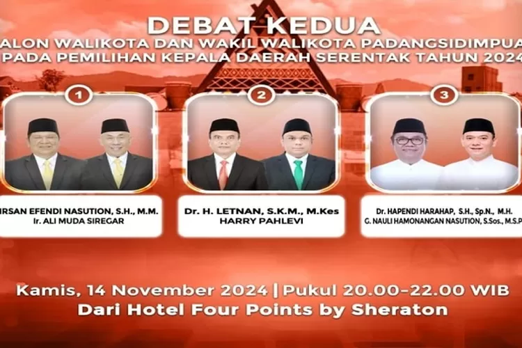 Ketiga paslon walikota-wakil walikota Padangsidimpuan akan lakukan debat Publik Kedua diselenggarakan KPU Padangsidimpuan, besok 14 Nopember 2024  (Realitasonline.id/Dok)