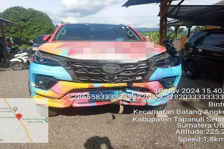 Mobil jenis Pajero Sport yang terlibat Laka Lantas dengan sepeda motor, menyebabkan seorang meninggal dunia, ( Realitasonline.id/Dok)