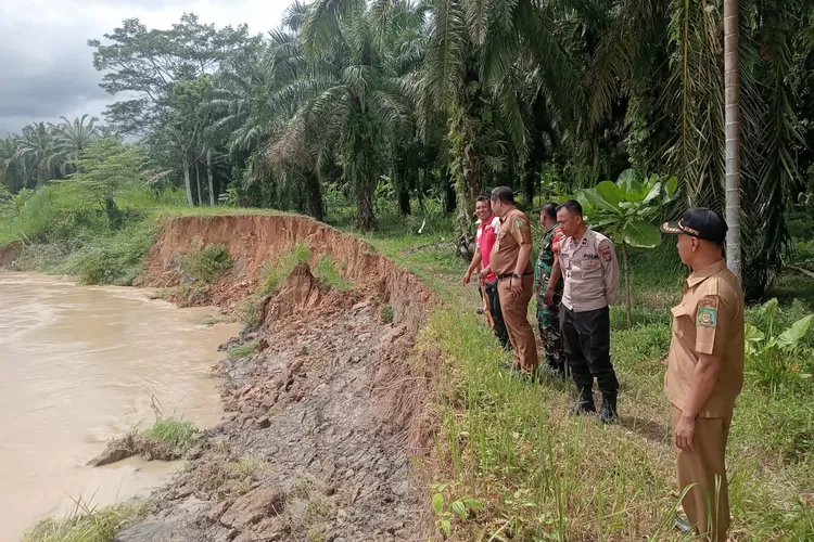 Tanggul Desa Setungkit Kecamatan Wampu memprihatinkan  (Realitasonline.id/MA)