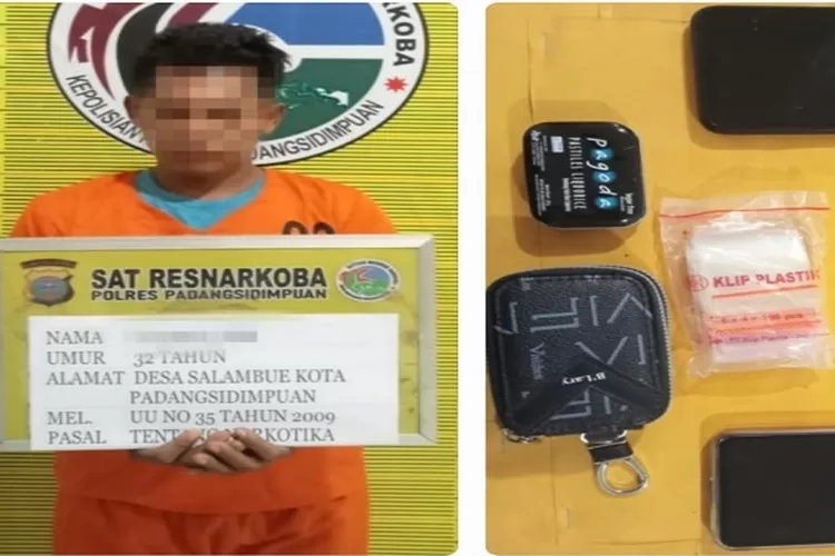 Pelaku pengedar narkotika jenis sabu yang ditangkap personil Satresnarkoba, Polres Padangsidimpuan di Jalan HT. Rizal Nurdin,&nbsp; ( Realitasonline.id/Riswandy)