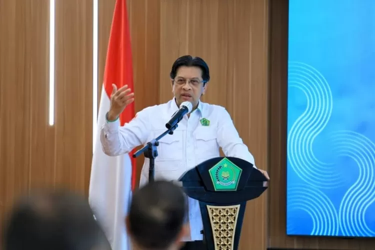 Irjen Kemenag RI Faisal saat Lounching Layanan Penerbitan SKBT Online, di Jakarta, Senin (20/1/2025).