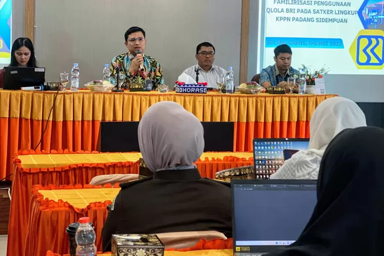 BRI Cabang Padangsidimpuan menggelar Implementasi Qlola Cash BRI kepada Satker KPPN, Tabagsel. (Realitasonline.id - Ist)