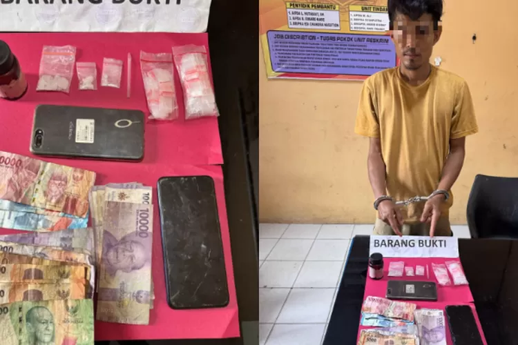 Tersangka dan Barang Bukti di Polsek Bilah Hilir Labuhanbatu