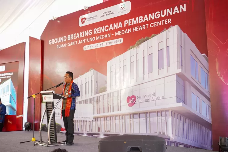 Wakil Walikota Zakiyuddin Harahap hadiri groundbreaking Rumah Sakit Jantung di Medan Sunggal, Jumat (22/8/2025) : jangan ada lagi rumah sakit tolak pasien gegara permasalahan BPJS Kesehatan.