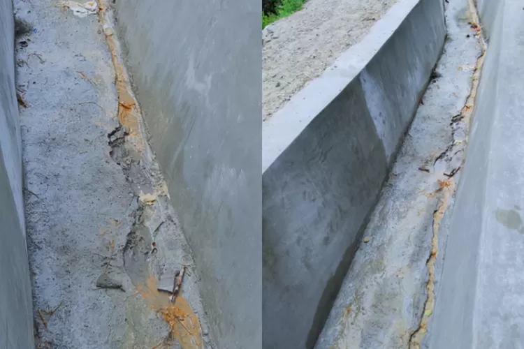 Inilah kualitas pekerjaan drainase aek haidupan desa Sirajaoloan Tarutung Tapanuli Utara. (Realitasonline.id/AS)