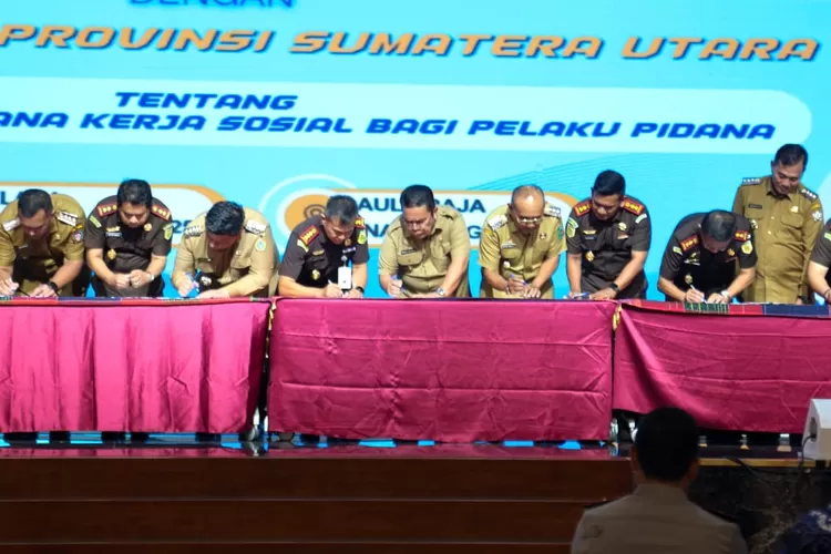 Wesly Silalahi hadiri Penandatanganan Mou terkait pelaksanaan kerja sosial bagi pelaku pidana (Realitasonline/RH)