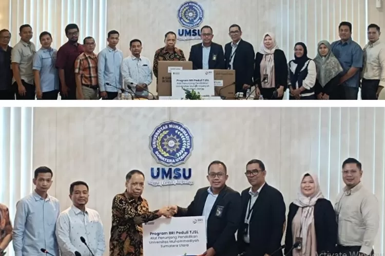 Acara penyerahan berlangsung di Ruang Rapat Lantai 2 Gedung Rektorat UMSU dan dihadiri langsung oleh Pemimpin Cabang BRI KC Medan Thamrin, Tarmizi, serta Rektor UMSU Prof. Dr. Agussani, M.AP.