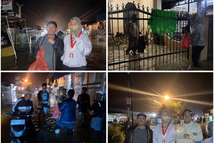 Keterangan Foto : GMNI melakukan aksi bagi bagi makan malam untuk masyrakat yang terdampak banjir (Realitasonline.id / Dok)