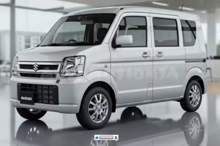 Suzuki Carry MiniVan 2025 warna Silver hadir dengan desain yang lebih segar dan modern dibanding generasi sebelumnya. (Tangkapan Layar YouTube AutoMotionJA)